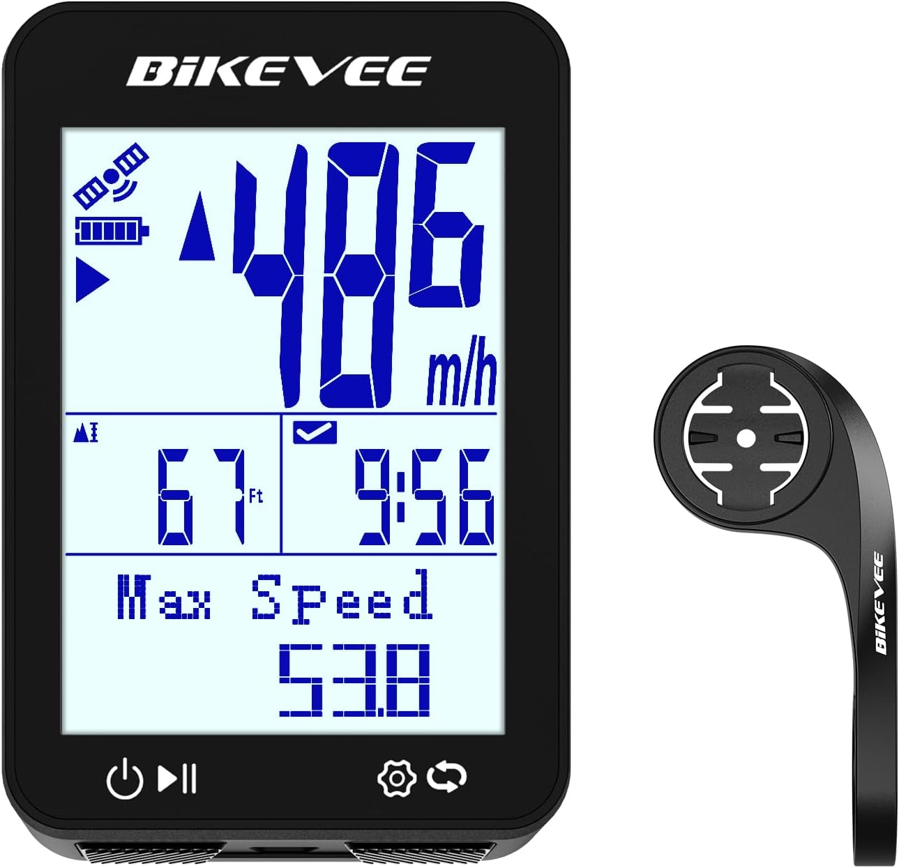 Wireless GPS Bike Computer 2.4" Display Altitude Speed Distance Backlight IPX7 Waterproof for Road MTB Cycling